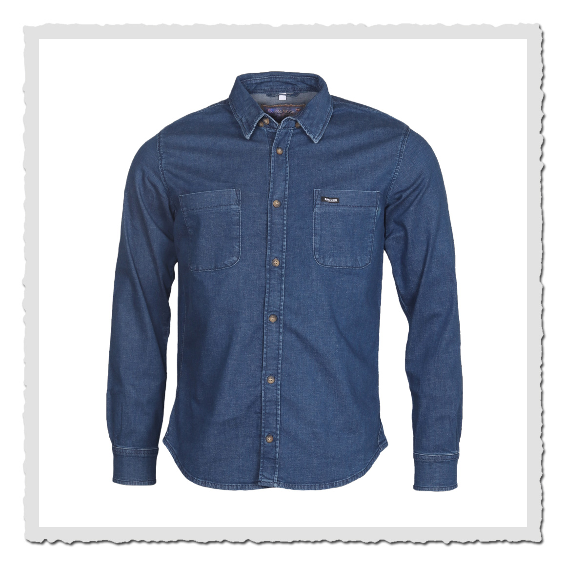 The Rokker Company Nashville Dark Blue Denim-Shirt mit Brusttaschen und Knopfleiste